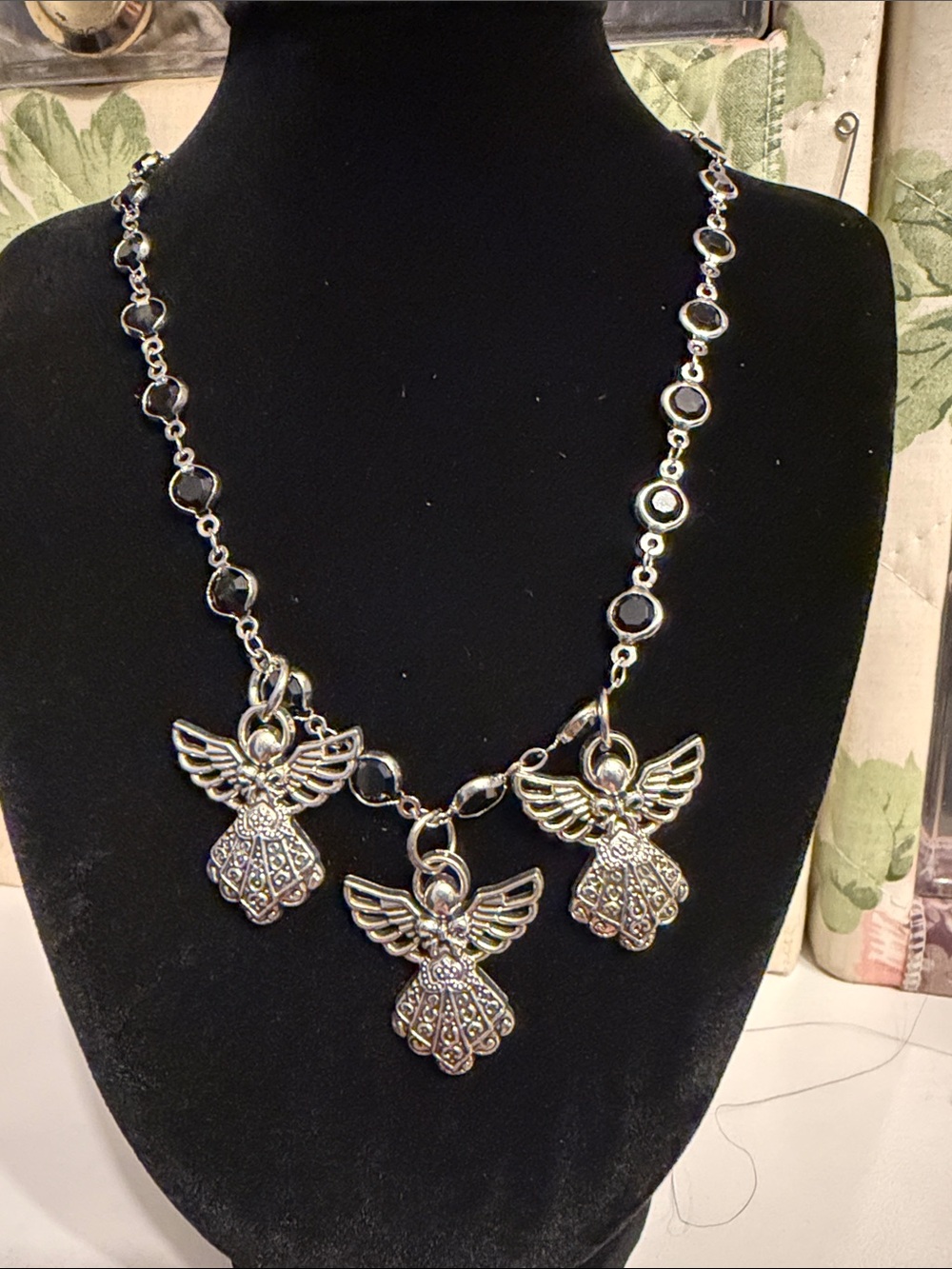 Silver Angel Charm Necklace - Women Jewelry